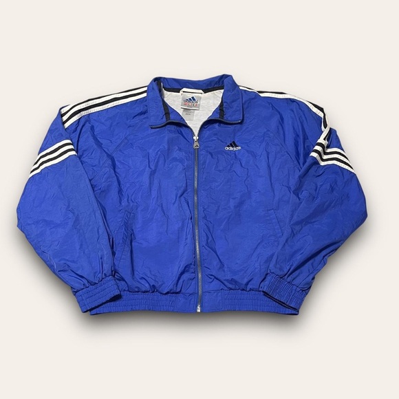 Vintage Blue Adidas Tracksuit Size Large Jacket + Pants Set 90s Streetwear - Picture 2 of 8